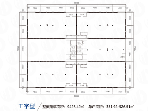 工字型廠(chǎng)房戶(hù)型圖